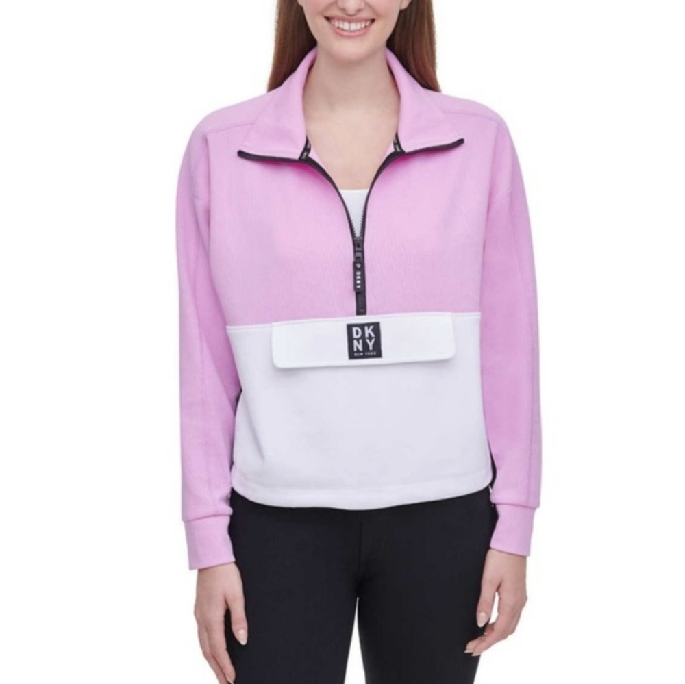 New DKNY Pull Over Sport Mock 1/4 Zip Donna Karen Jacket